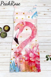 Pink Flamingo Fashion Print Sleeveless Dress