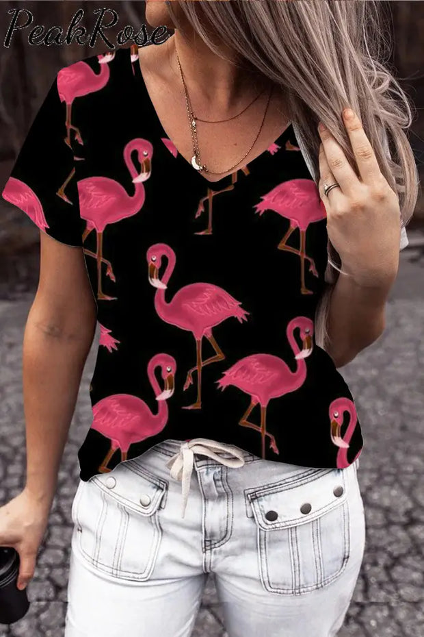 Pink Flamingos Black T-Shirt T-Shirt