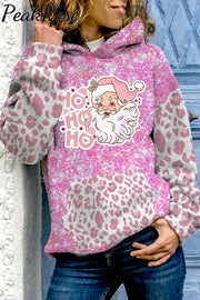 Pink Glitter Leopard Hoho Hoodie Sweatshirt