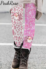 Pink Glitter Leopard Hoho Leggings Leggings