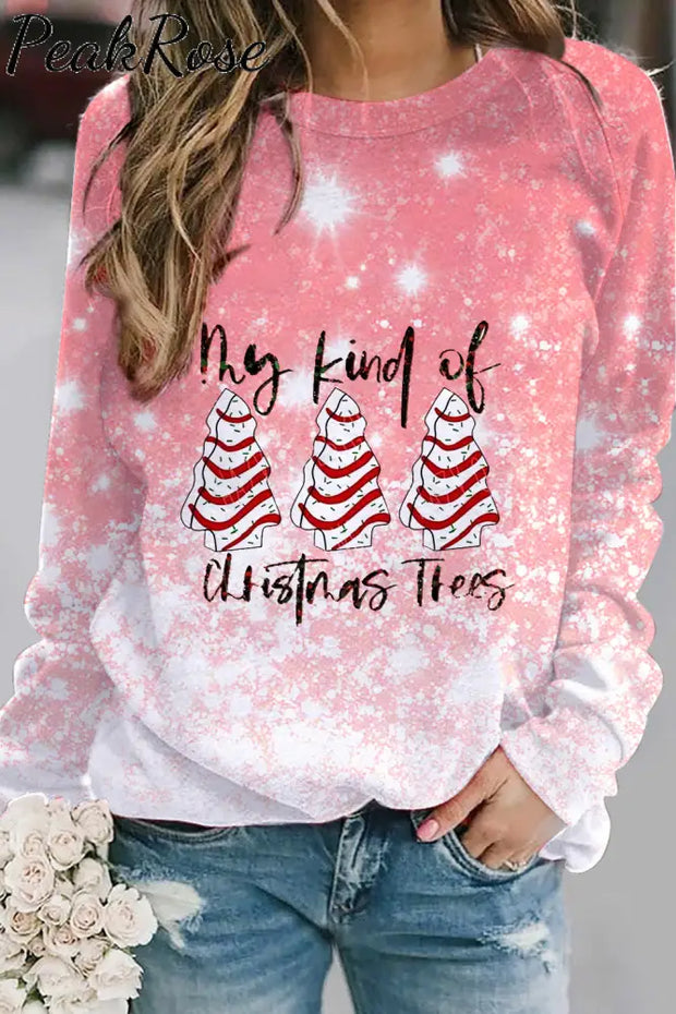 Pink Glitter My Kind Of Christmas Trees Sweatshirt S / Photo Color