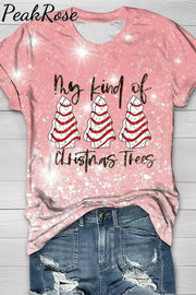 Pink Glitter My Kind Of Christmas Trees T-Shirt