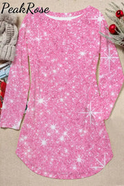 Pink Glitter Print Tunic