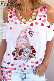 Pink Gnome Cold Shoulder T-Shirt