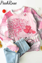 Pink Love Heart Balloons Sweatshirt