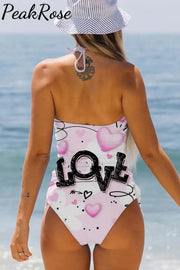 Pink Love Heart Bikini Swimsuit