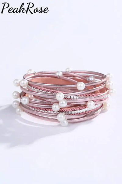 Pink Pearl Stacking Bracelet One-Size Bracelets