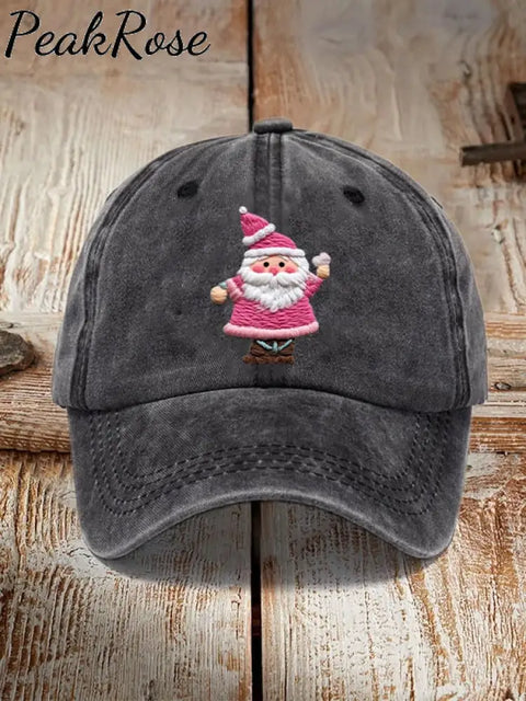 Pink Santa Casual Unisex Hat Black / One-Size Christmas