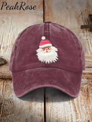 Pink Santa Casual Unisex Hat Burgundy / One-Size Christmas