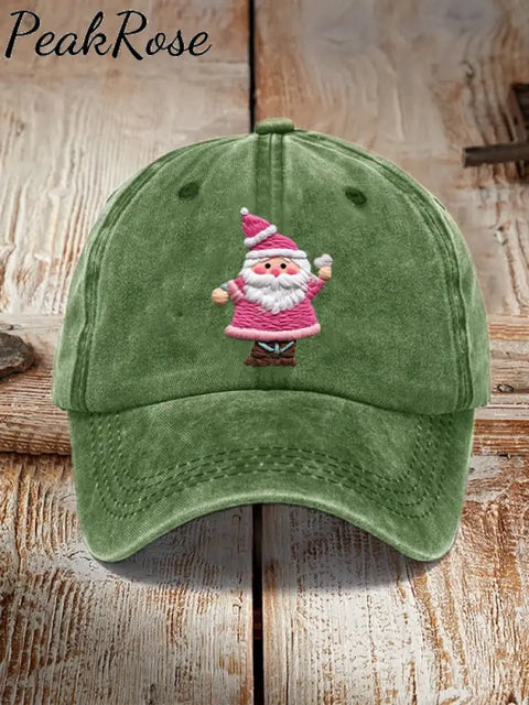 Pink Santa Casual Unisex Hat Green / One-Size Christmas