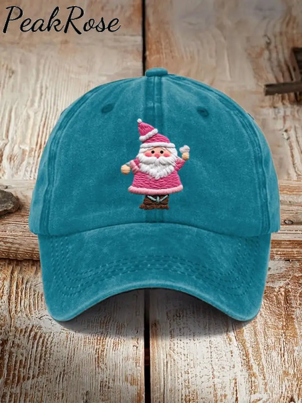 Pink Santa Casual Unisex Hat Lake Blue / One-Size Christmas