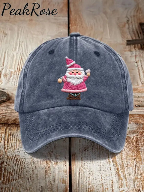 Pink Santa Casual Unisex Hat Navy / One-Size Christmas