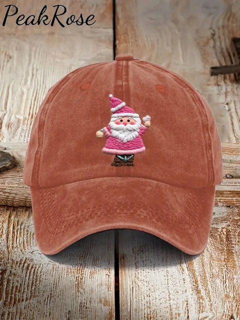 Pink Santa Casual Unisex Hat Orange / One-Size Christmas