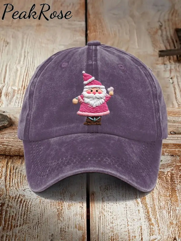 Pink Santa Casual Unisex Hat Purple / One-Size Christmas