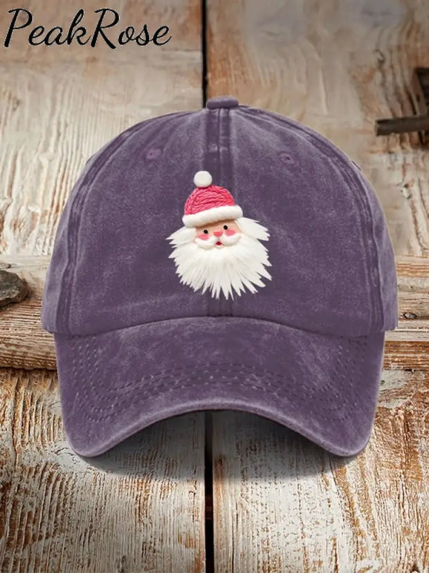 Pink Santa Casual Unisex Hat Purple / One-Size Christmas