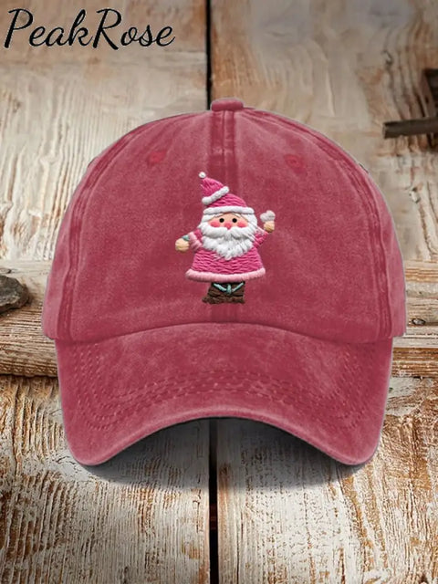 Pink Santa Casual Unisex Hat Red / One-Size Christmas