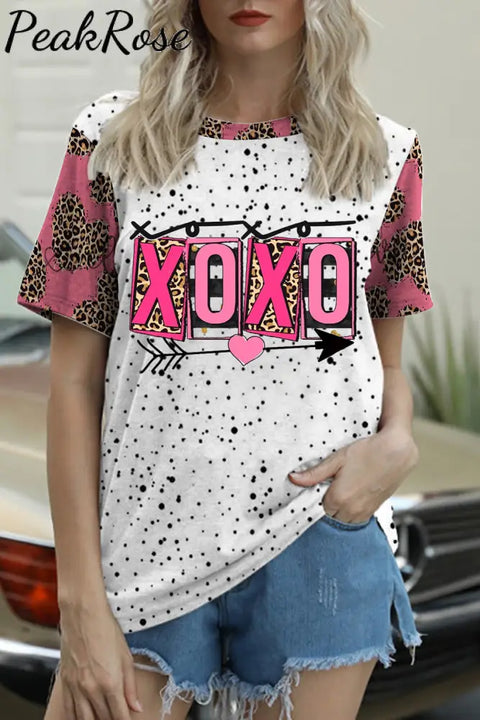 Pink Xoxo Leopard Print T-Shirt