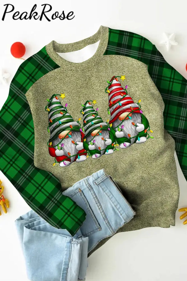 Plaid Christmas Gnome Sweatshirt