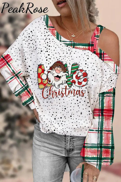 Plaid Christmas Love Blouse S / Photo Color