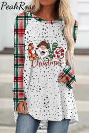 Plaid Christmas Love Loose Tunic S / Photo Color