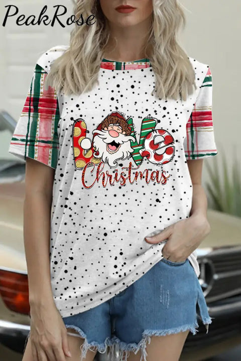 Plaid Christmas Love T-Shirt S