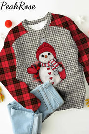 Plaid Christmas Snowman Sweatshirt