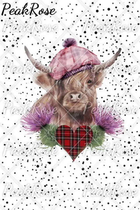 Plaid Highland Cow Print Sweatshirt