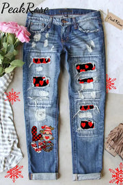 Plaid Love Gnome Jeans