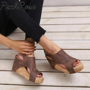 Platform Wedge Peep-Toe Sandals