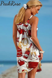 Print Beach Sleeveless Dress