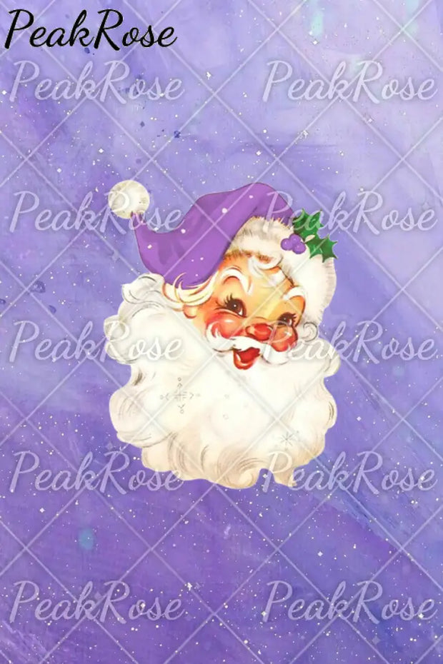 Purple Christmas Santa Print Denim Jeans