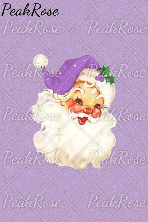 Purple Christmas Santa Print Sweatshirt