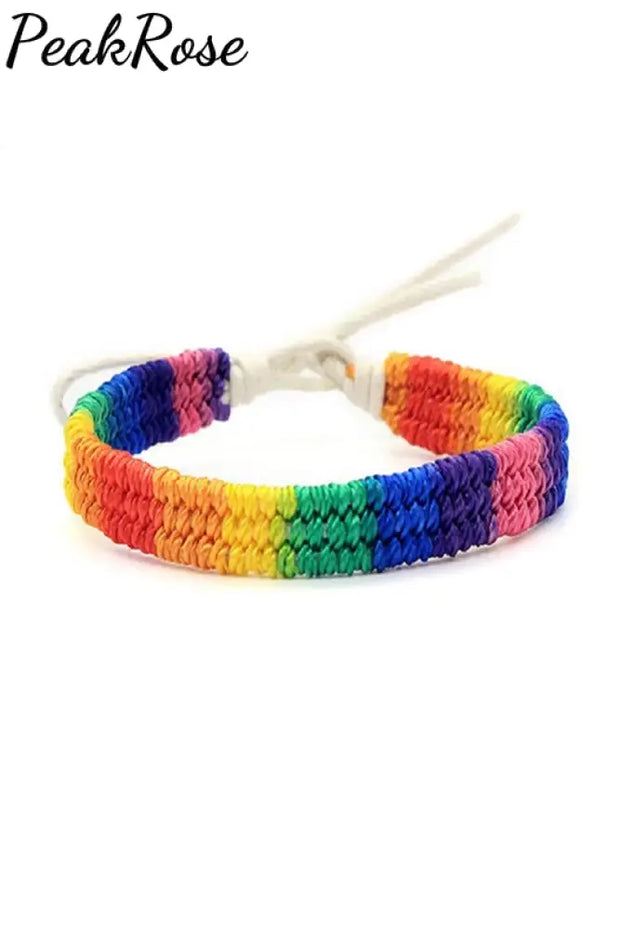 Rainbow Braided Bracelet One-Size / White Bracelets