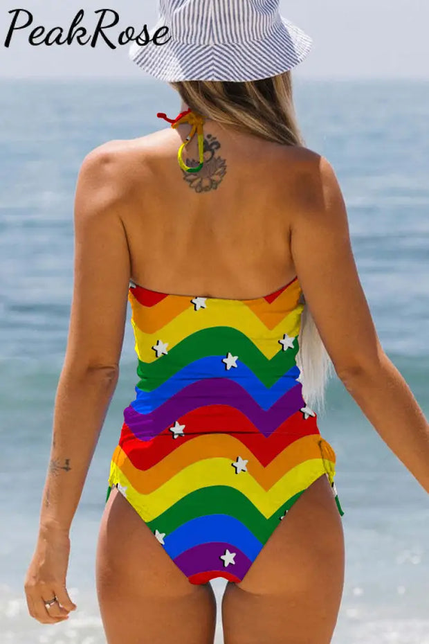 Rainbow Tie Dye Bikini Swimsuit