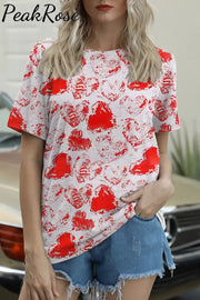 Red Ink Love Print T-Shirt T-Shirt