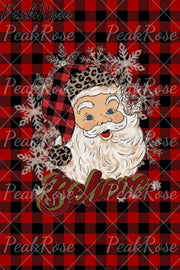 Red Plaid Christmas Believe Santa Jeans