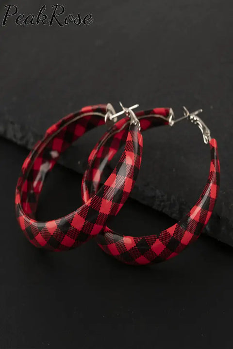 Red Plaid Earrings