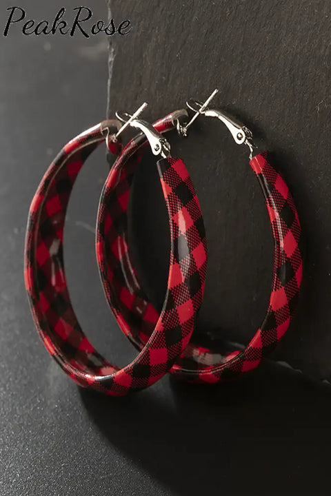 Red Plaid Earrings