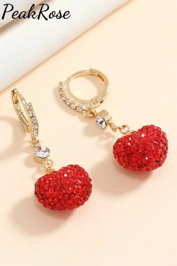 Red Simple Heart Earrings