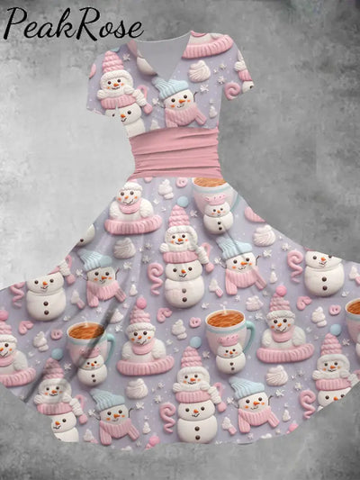 Retro Christmas Fun And Cute Printed Fashion Dress A / S Christmas