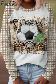 Retro Soccer Mom Tie Dye Check Print Sweatshirt S / Photo Color