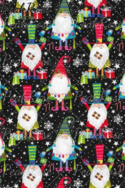 Retro Vintage Christmas Gnomes Gifts Print Sleeveless Dress