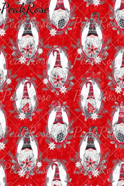 Retro Vintage Christmas Gnomes Print Sleeveless Dress Christmas