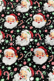 Retro Vintage Jolly Santa Claus Print Sleeveless Dress