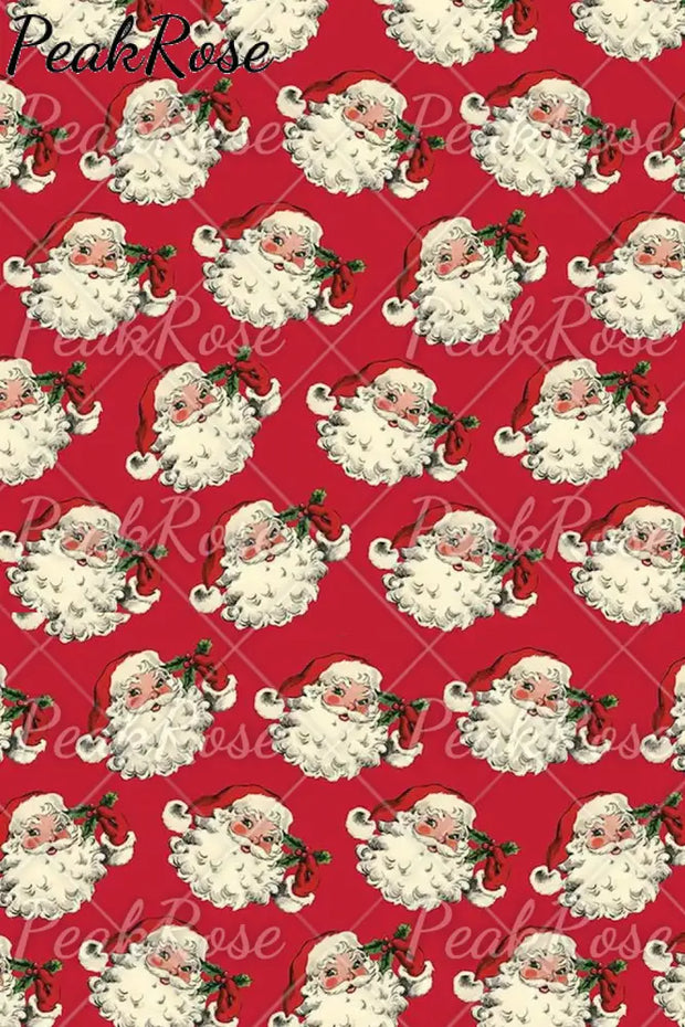 Retro Vintage Red Santa Claus Print Sleeveless Dress