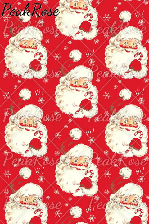 Retro Vintage Red Santa Claus Print Sleeveless Dress Christmas