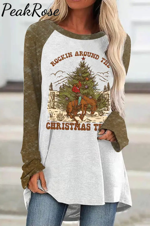 Rockin Around The Christmas Tree Print Tunic S / Photo Color