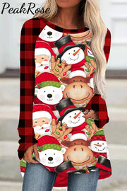 Santa Claus Snowman Bear And Cow Loose Tunic