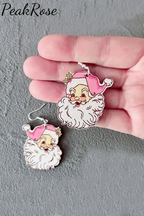 Santa Claus Wood Earring One-Size Earrings