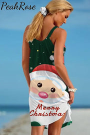 Santa Green Spotted Sleeveless Dress